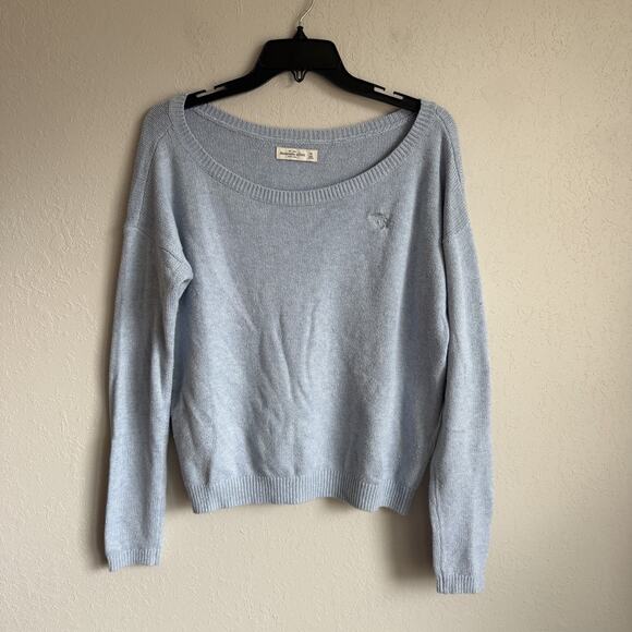 Abercrombie & Fitch Sweaters - Abercrombie & Fitch Light Blue Off the Shoulder Sweater Womens M Casual
